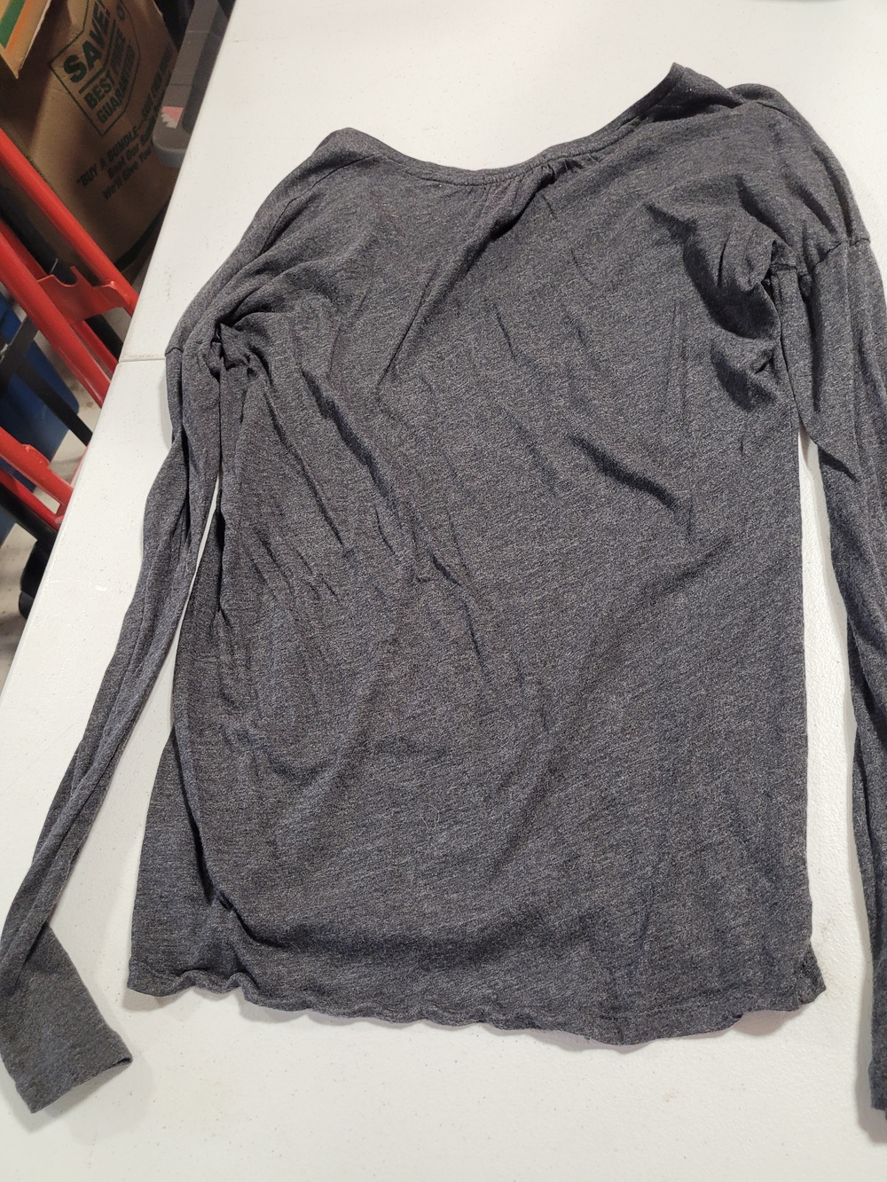 GAP Gray Long Sleeve Scoop Neck Tee - Picture 3 of 3